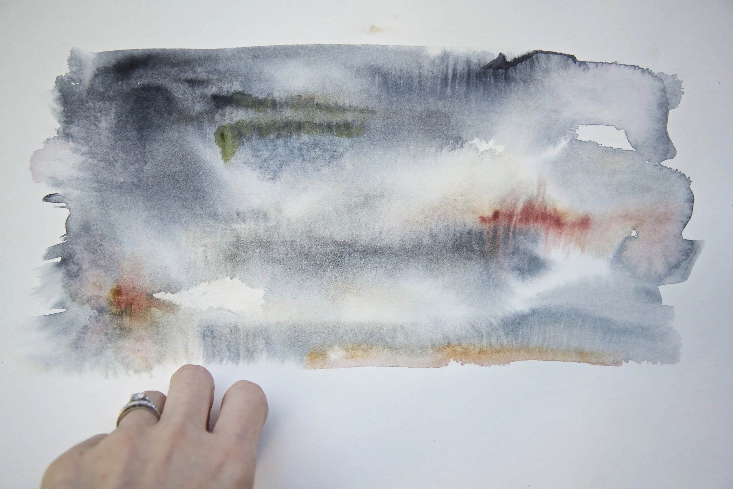 I experimented a lot with water colours, I'm not really sure why I chose this medium as no other class mates were into them. Even then I was drawn to the same colours as I frequently use today; blue and green. 