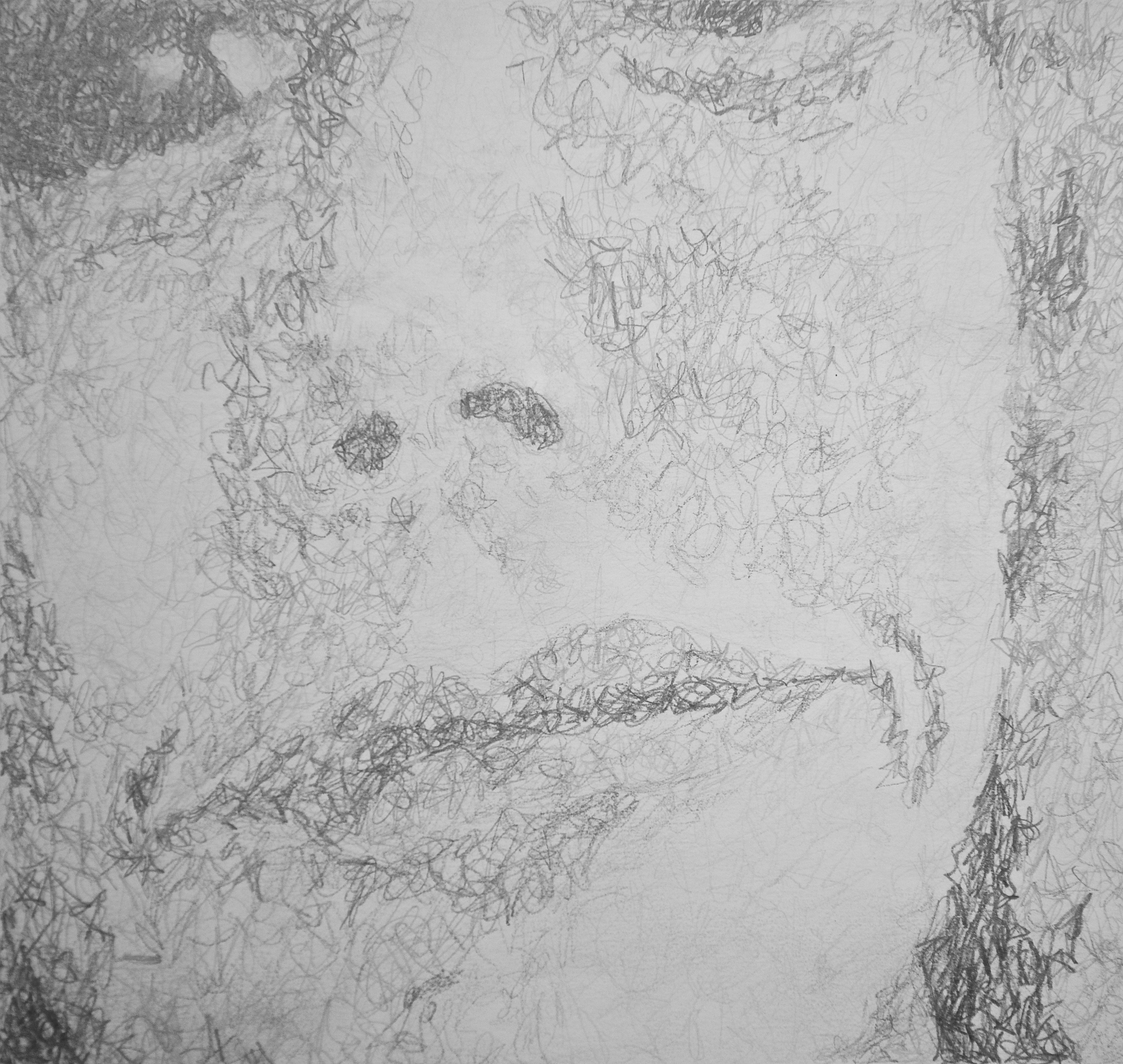 A close up of the crosshatching I used to vary the shades of pencil.