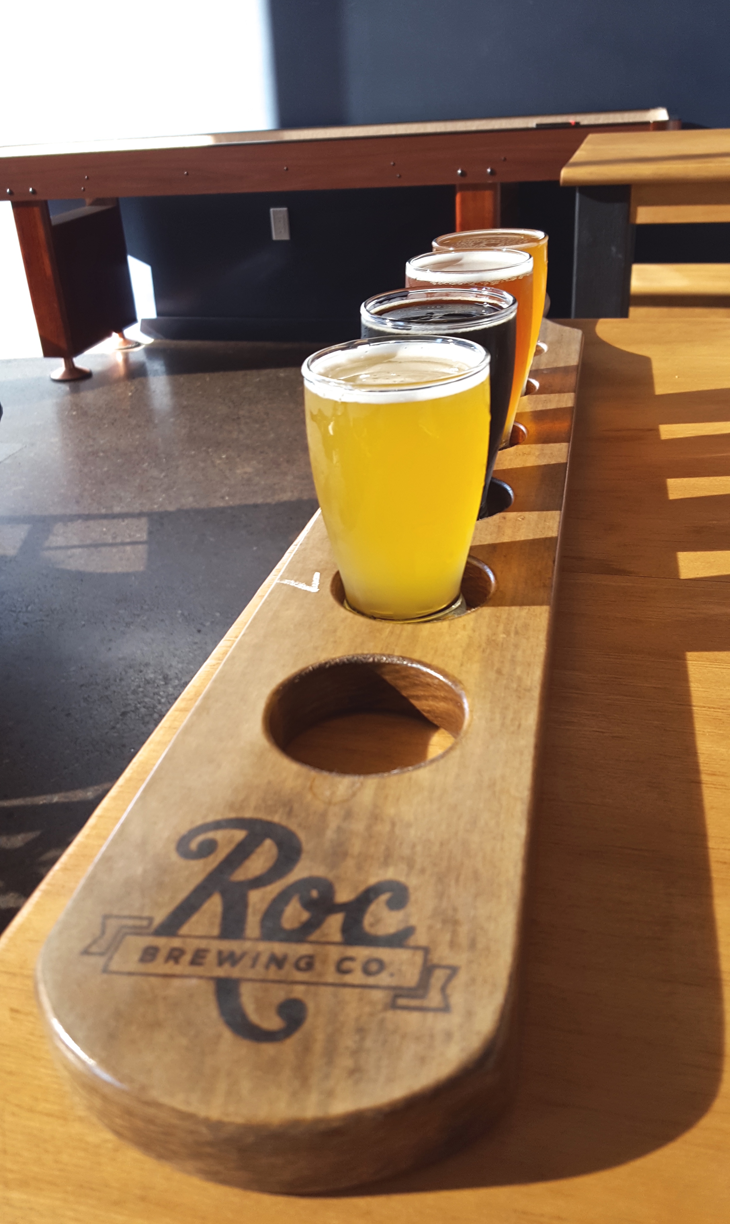 A flight of beers. 