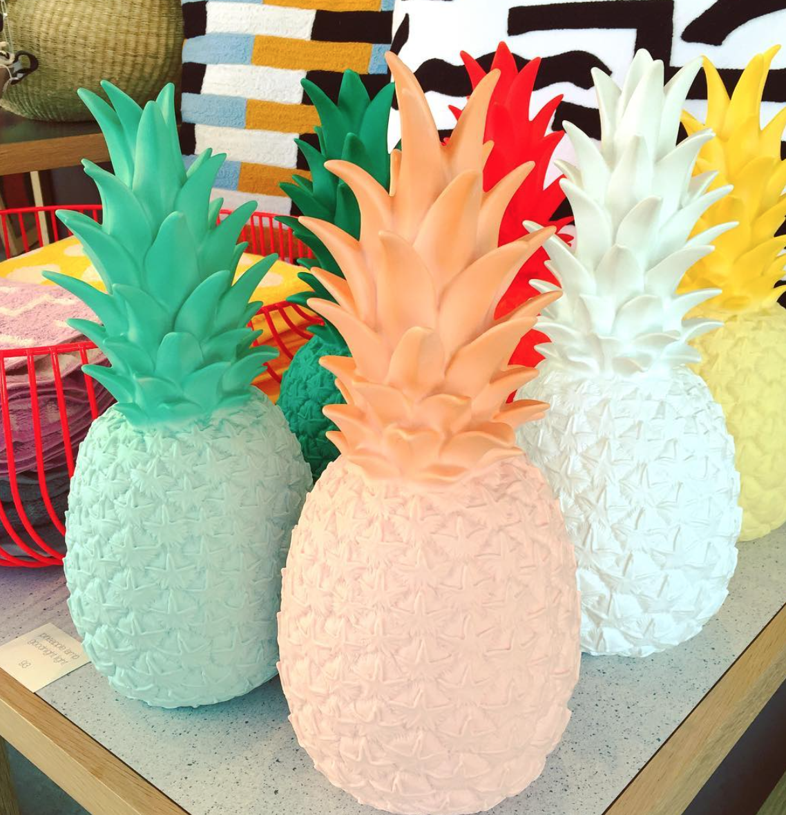 The pineapples are lights, so even if you have long freezing cold winters you can pretend you are in the tropics!