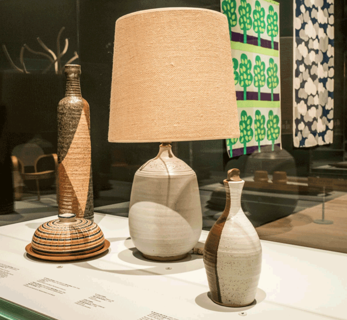 Graphic pottery in neutral shades...yes please! In another area they had a great selection of Lotte lamps, the shades alone are works of art in my opinion.