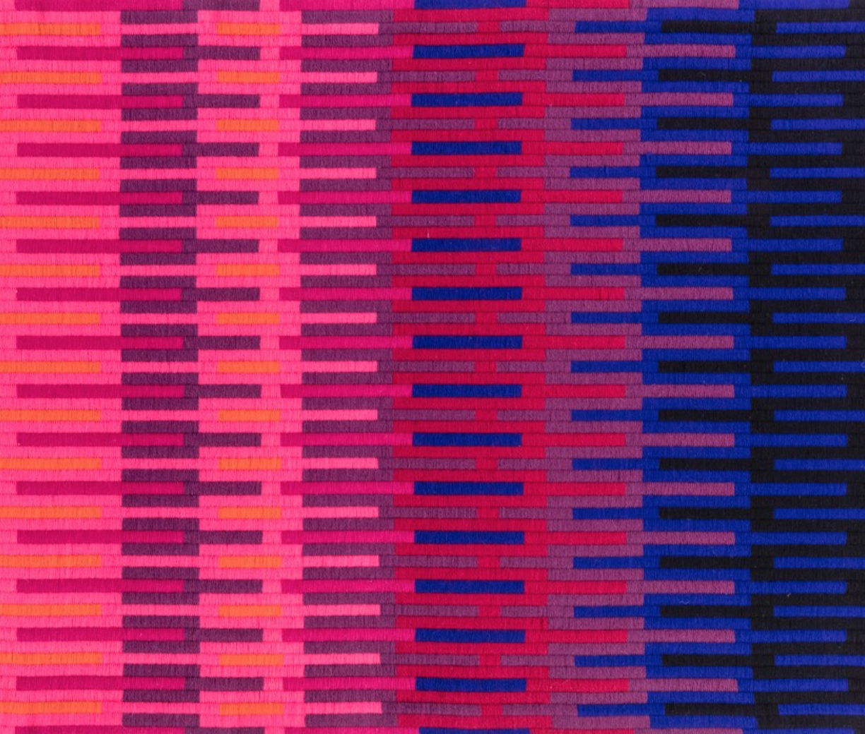 Wool wall hanging by Velta Vilsons (1965-1970). I could use this as inspiration for one of my paintings for sure. The striking pattern and bold pops of colour are stunning! 
