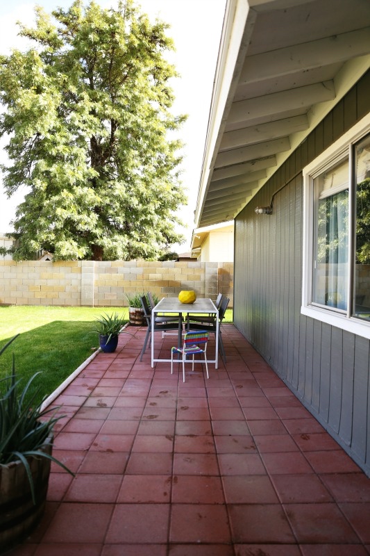 The grey exterior gives the house a modern look.
