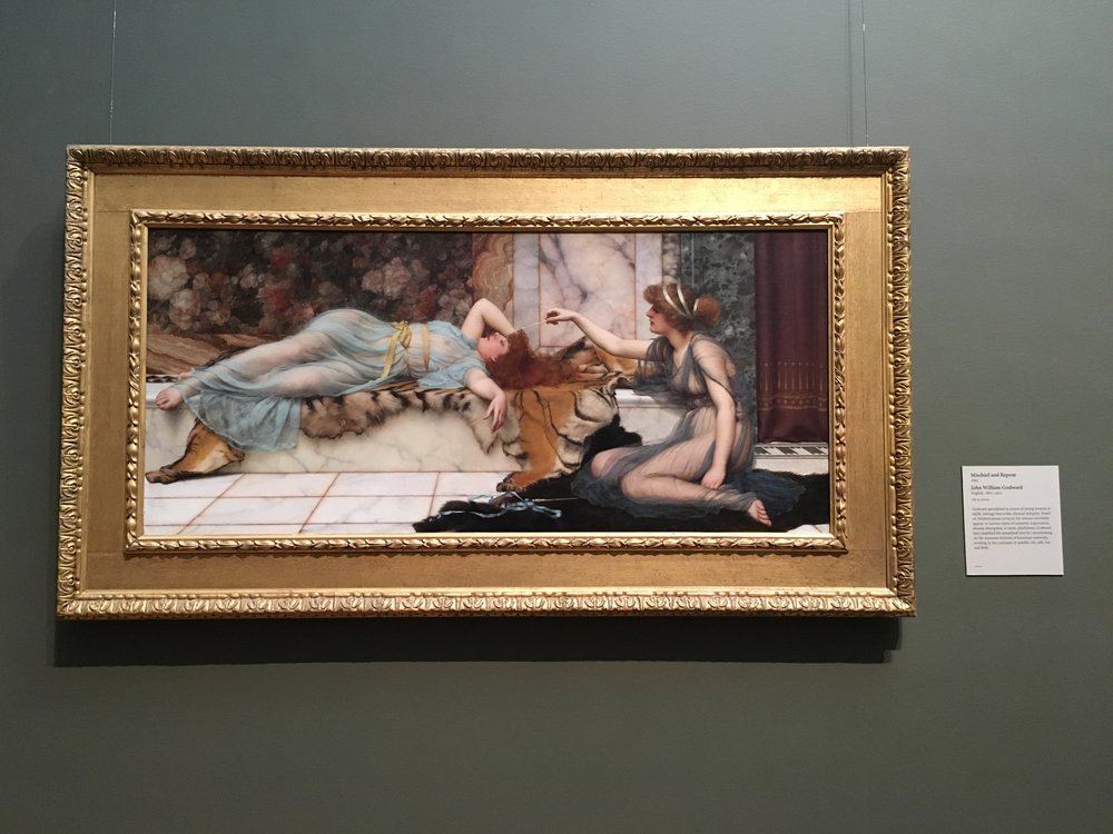  My favorite painting in the museum by John William Godward, "Mischief and Repose." 