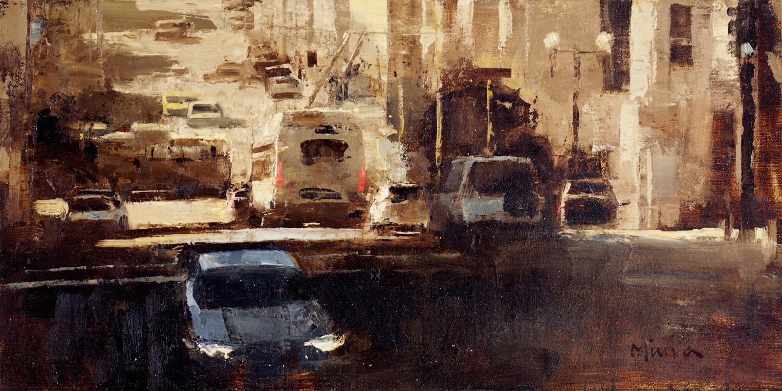 View from the Top, 7x14, oil on linen