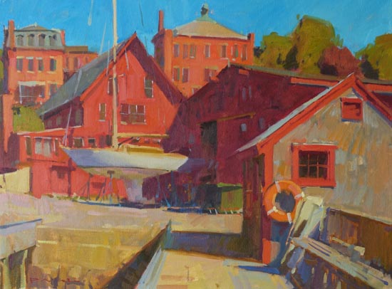 Marina in Red, 18x24, oil on canvas