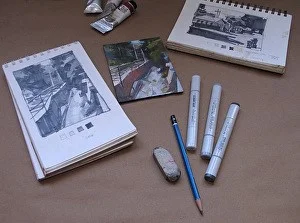 I keep small, spiral bound notebooks handy for preliminary value sketches.