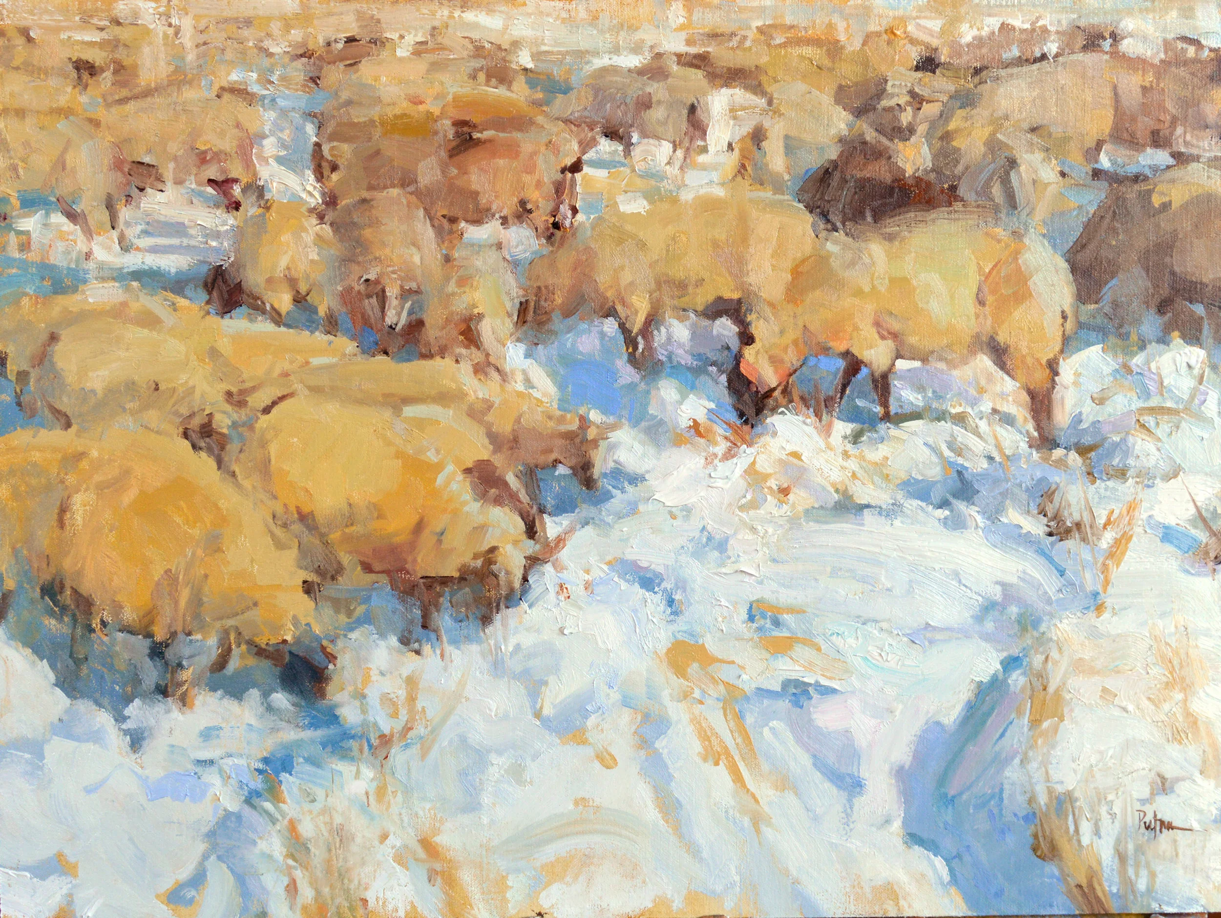 Flocked, 18x24, oil on linen. $5400. Available through Putnam Studio .