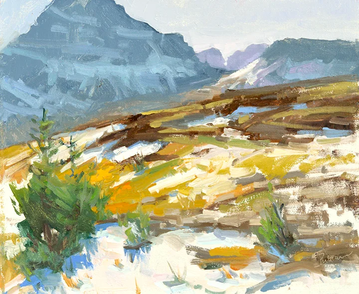 Early Snow at Logan Pass, 10x12, $2400. private collection.