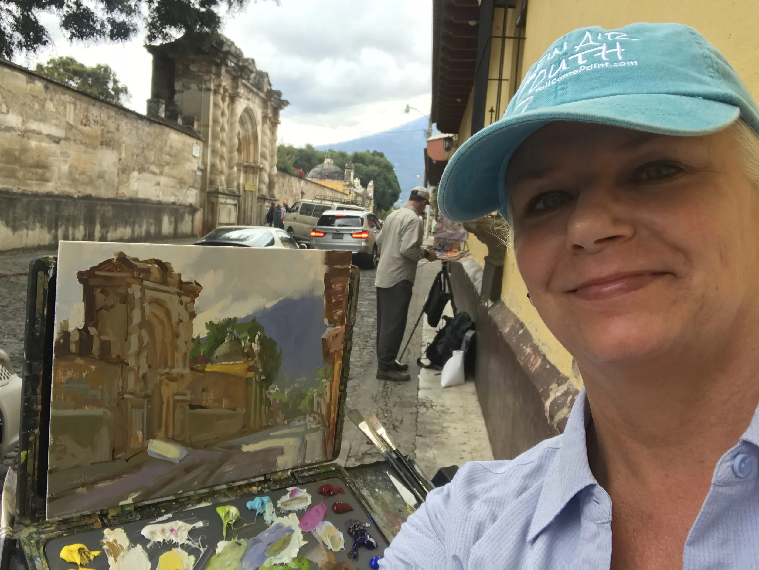 First painting in Antigua with Michael Lindstrom.