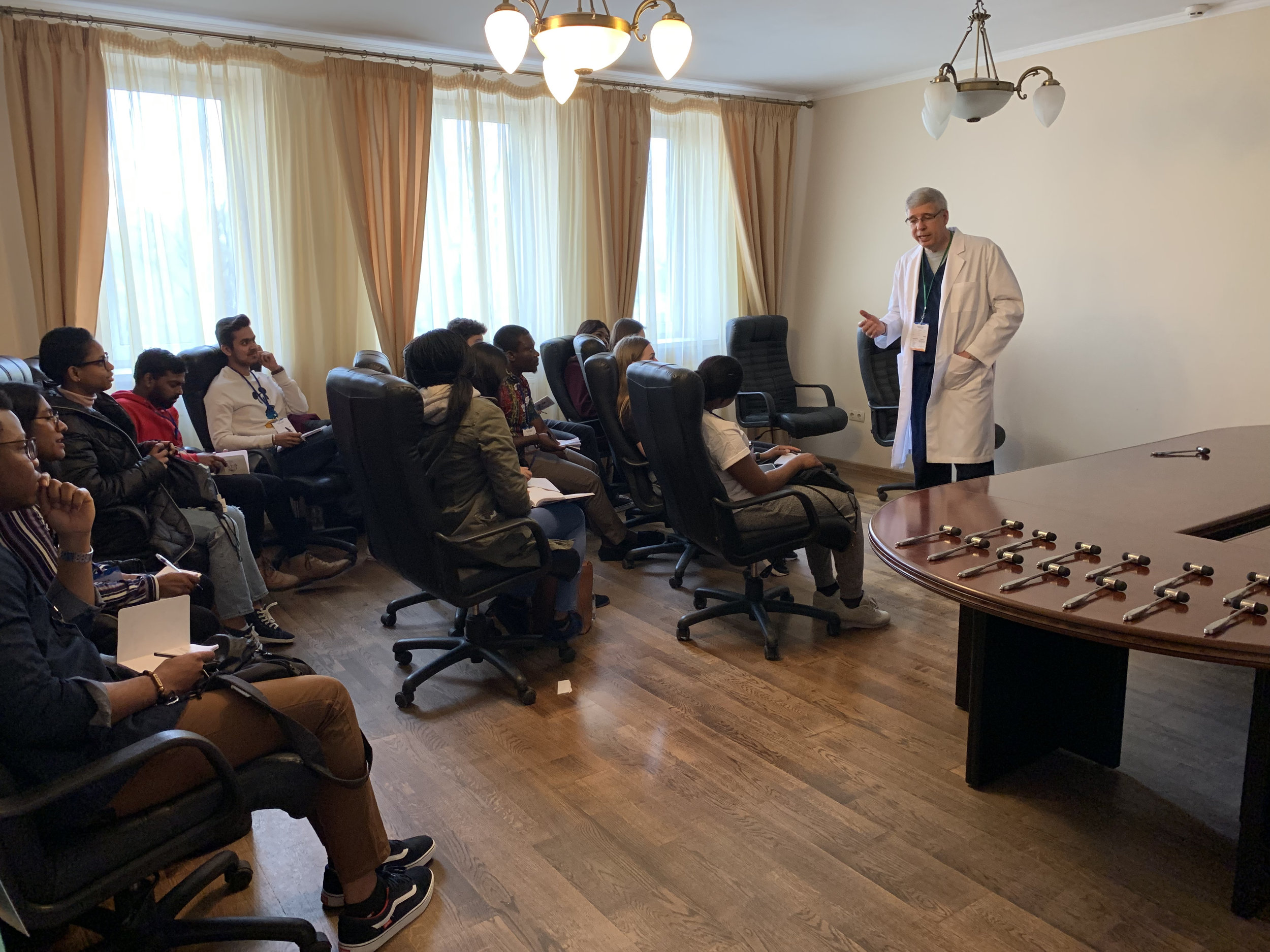 Dr. Mark reminding his students that neurosurgeons show up on time!