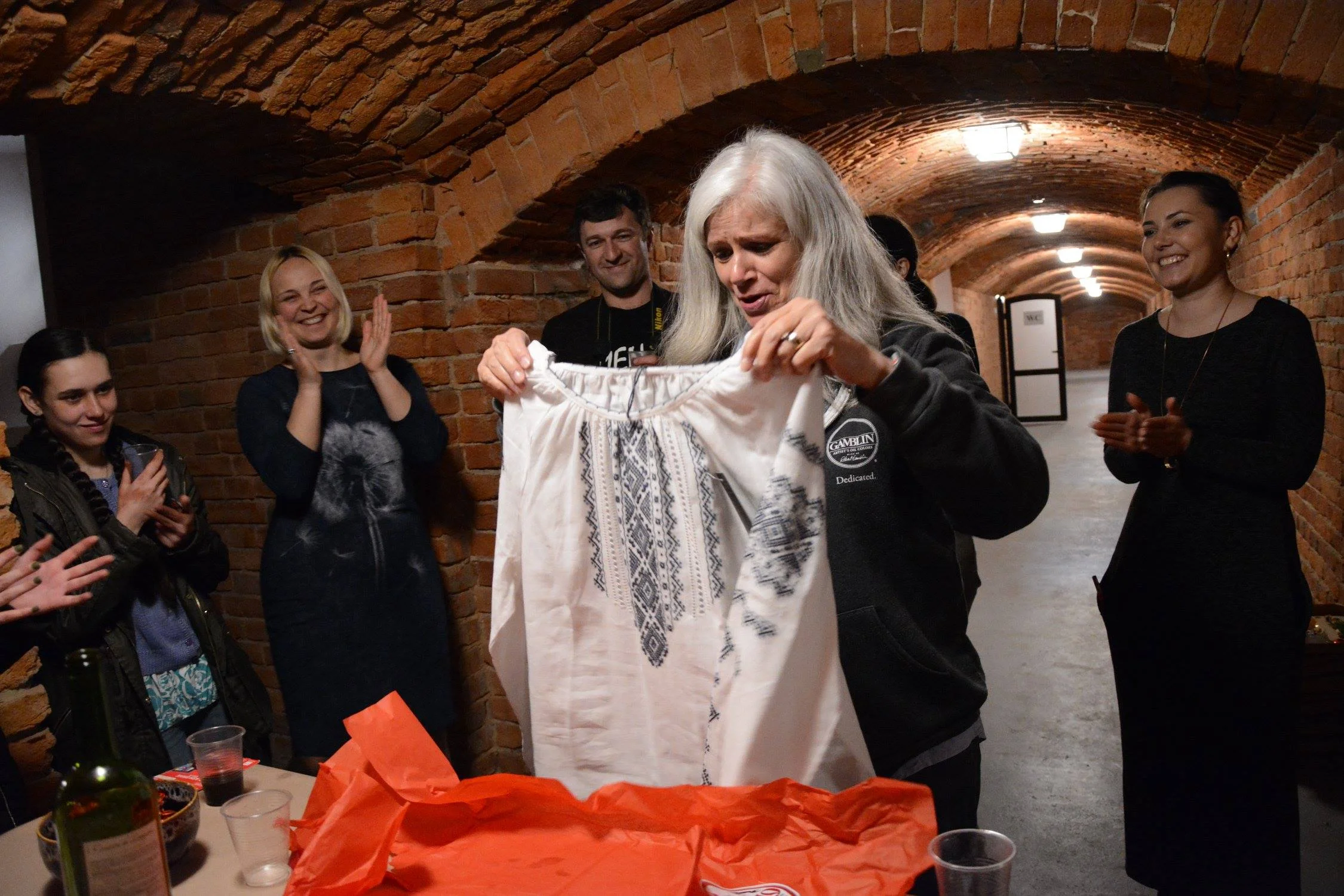 Stop it!!! I mean really… what giving people. This is a traditional hand embroidered Ukrainian blouse. SOOOOO many gifts, and each one exceptional. Thank you, thank you, thank you!