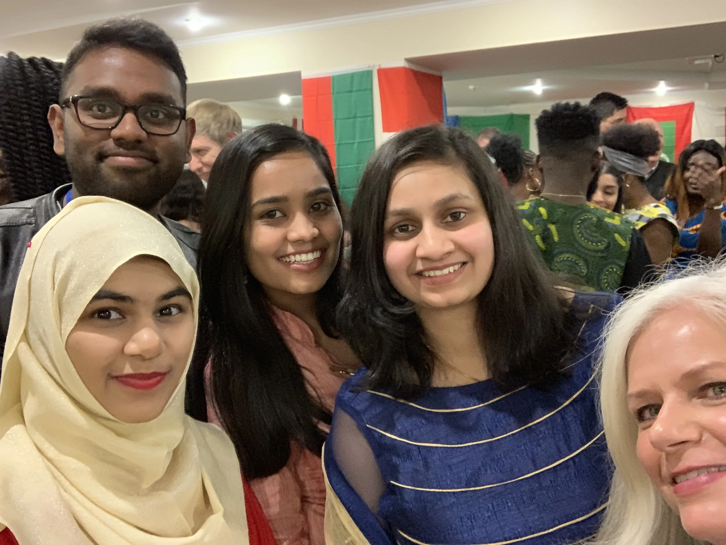 A sea of skin tones and smiles.
