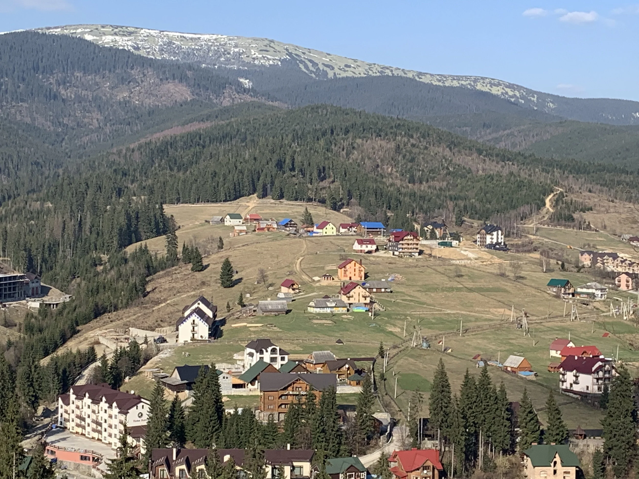 Looking back at the ski resort.