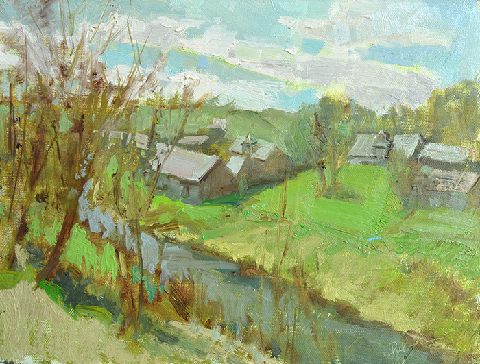 Spring in Ukraine, 9x12 study.