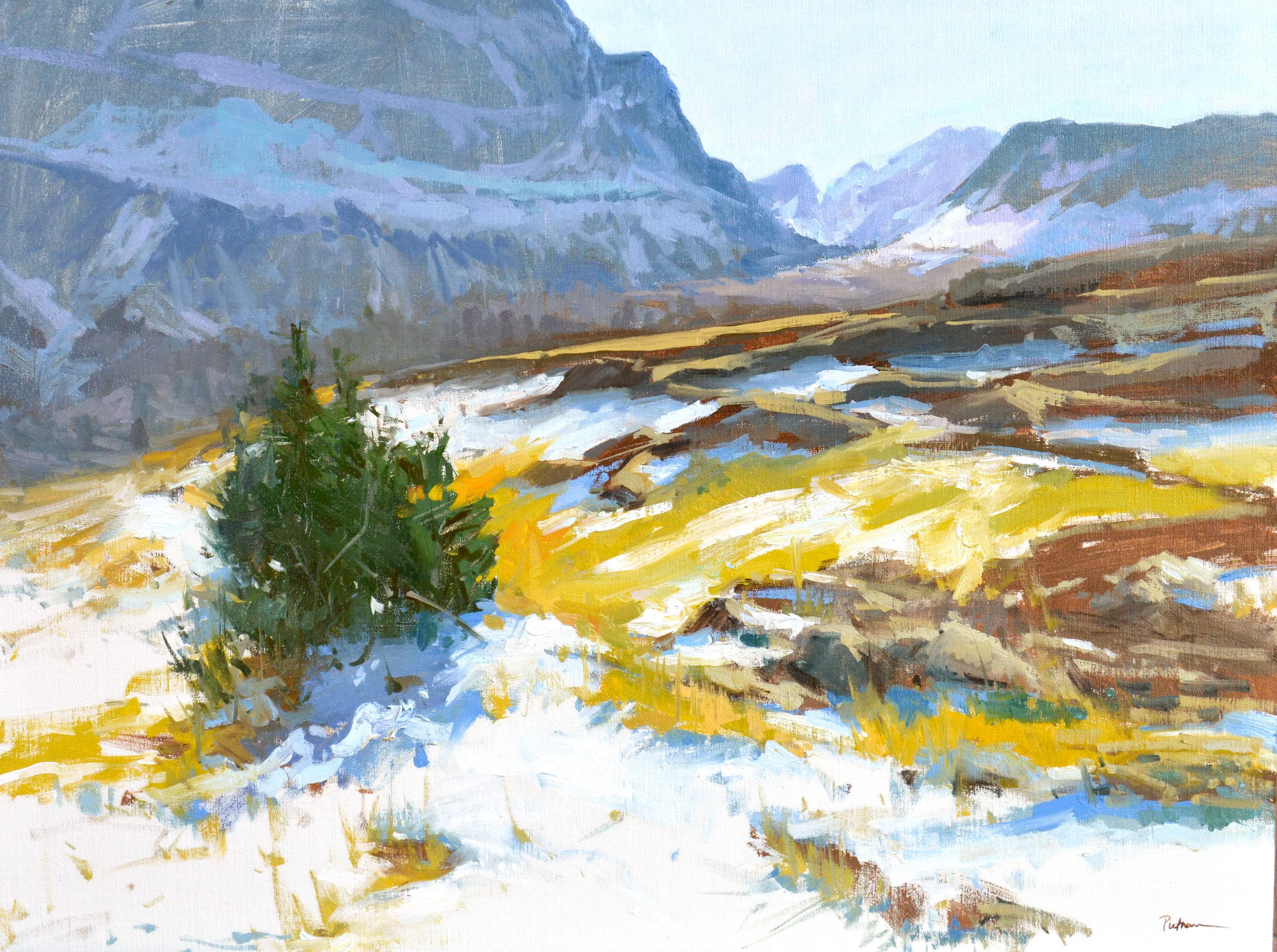 Fall at Logan Pass, oil on linen, 24.X 32. $8500; Available