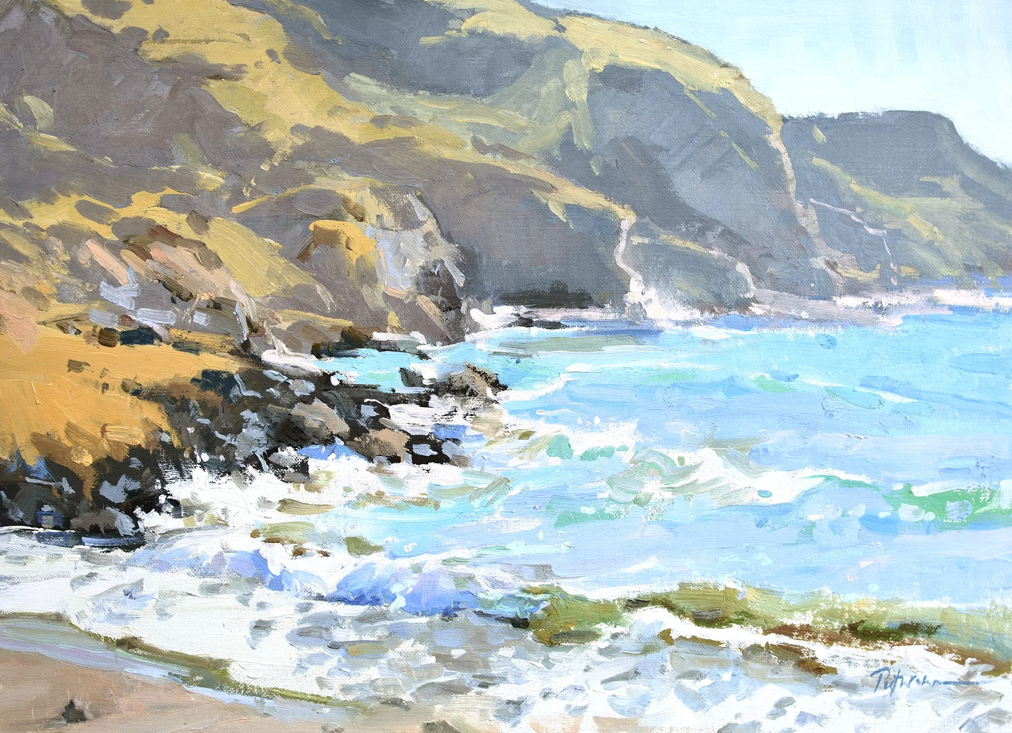 Perfect Day at Shark Beach, 12x16, oil. Sold
