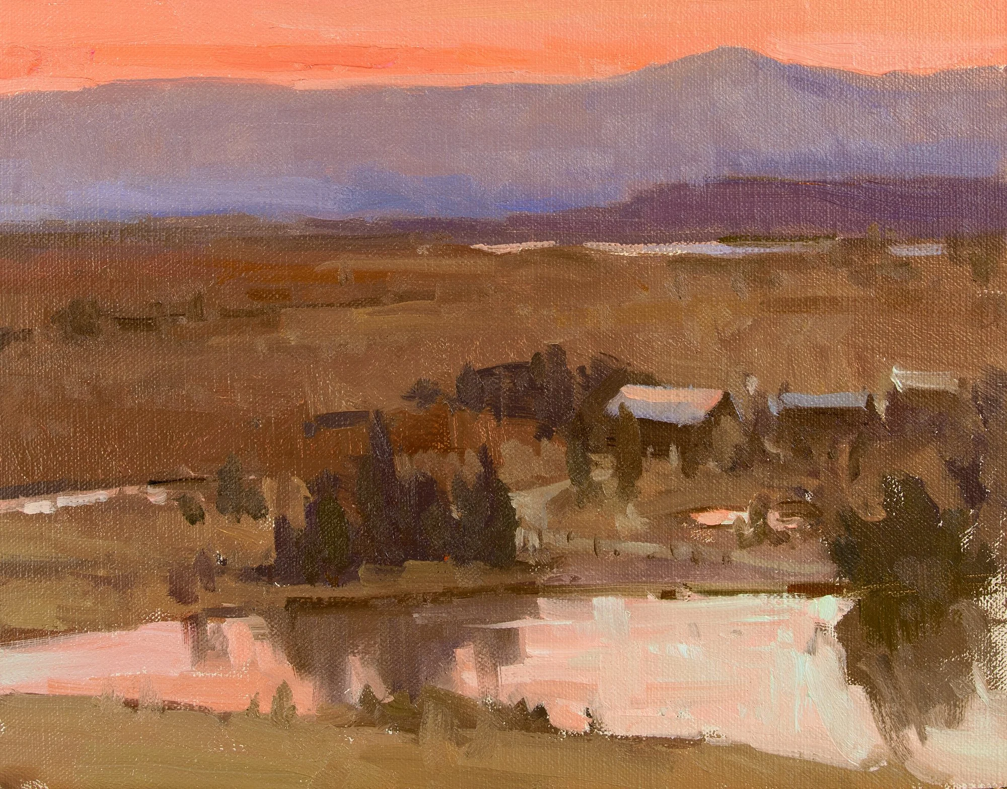 Stillness at Sunset, 8x10, oil, $2200. Click to inquire.