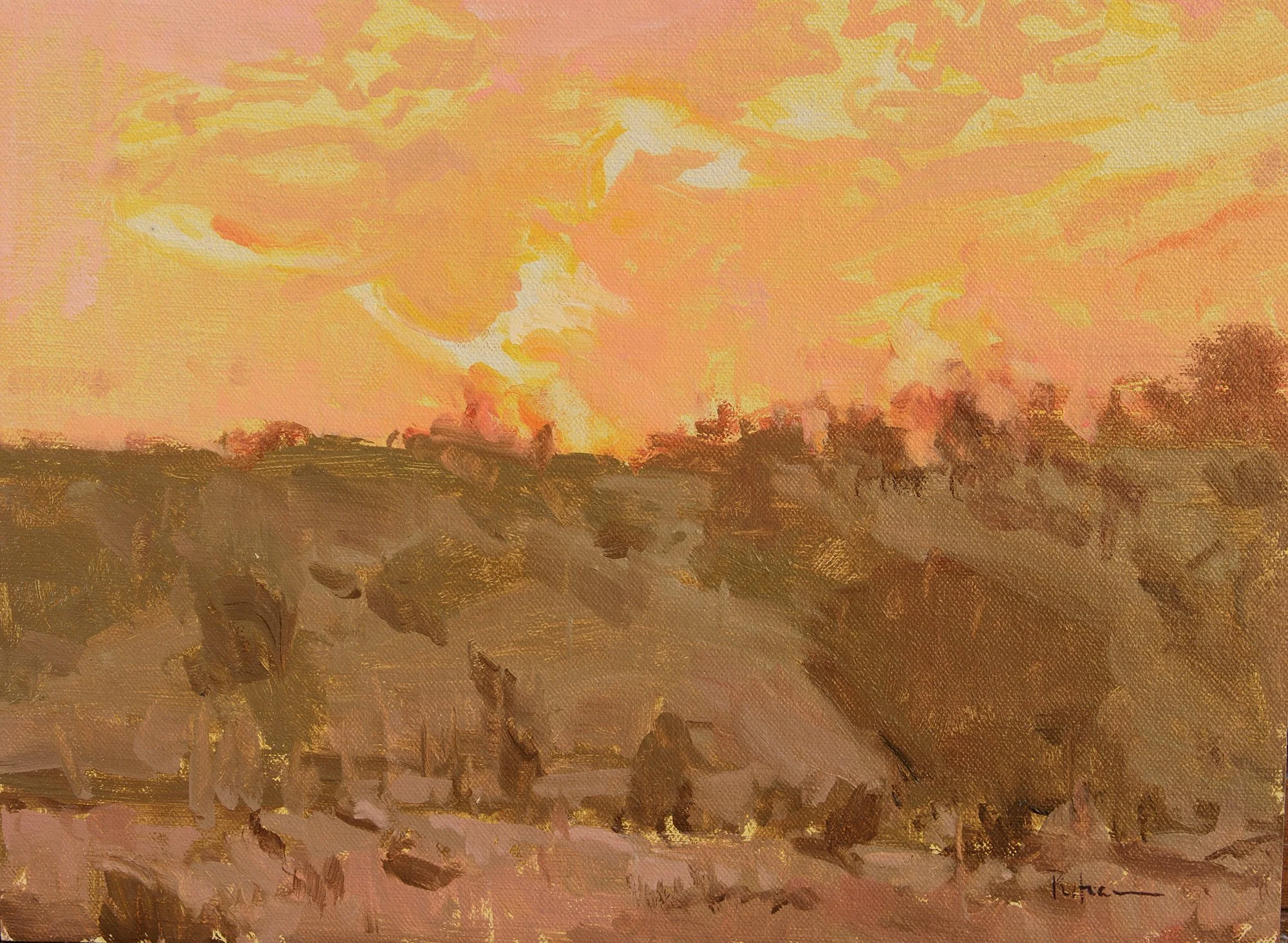 Cloud Glow, 9x12, oil, $2600. Click to email gallery.