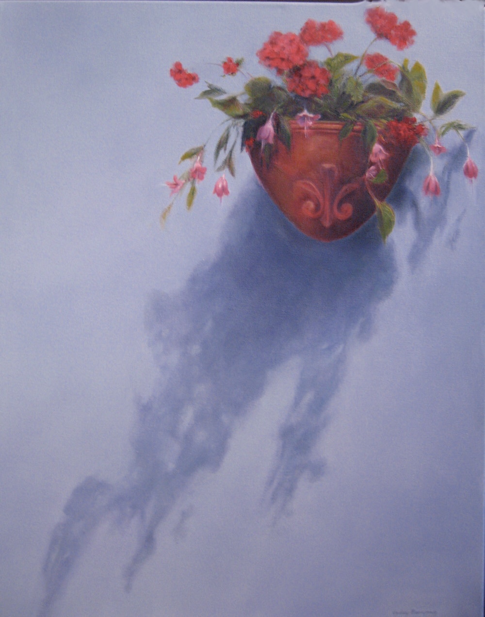 Geraniums in a Sconce
