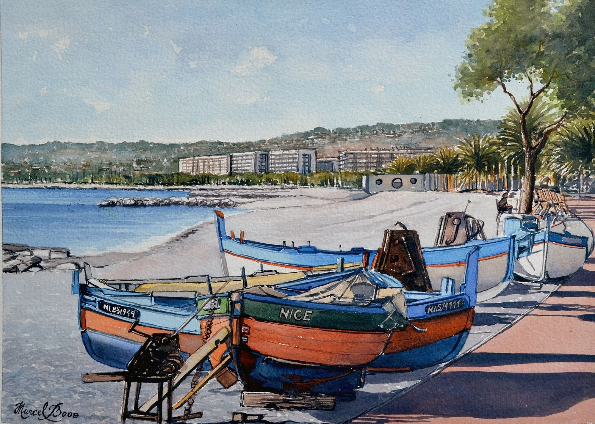Marcel Boos - Promenade du bord de mer,  Cagnes sur Mer.jpg
