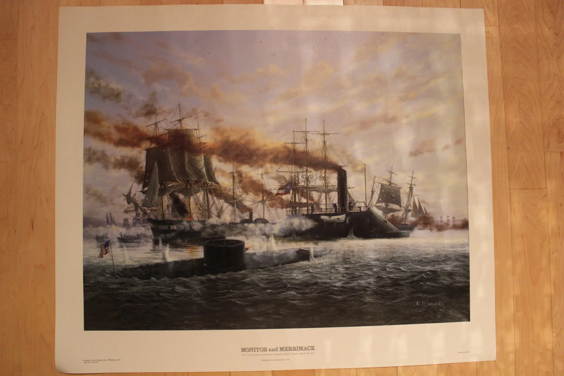 Walker, Edward - Monitor and Merrimack (print) - �65.00.JPG