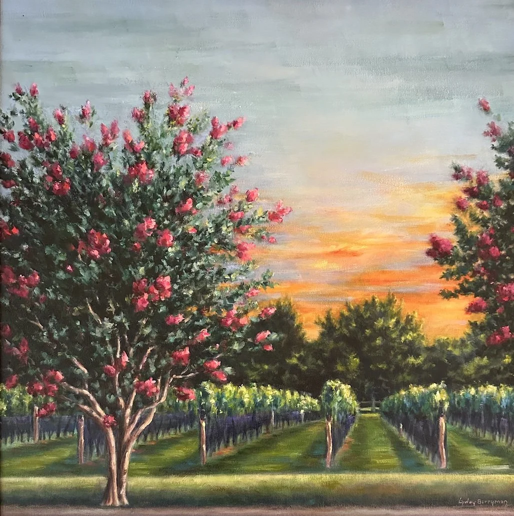 Crepe Myrtle Trees in the Vineyard