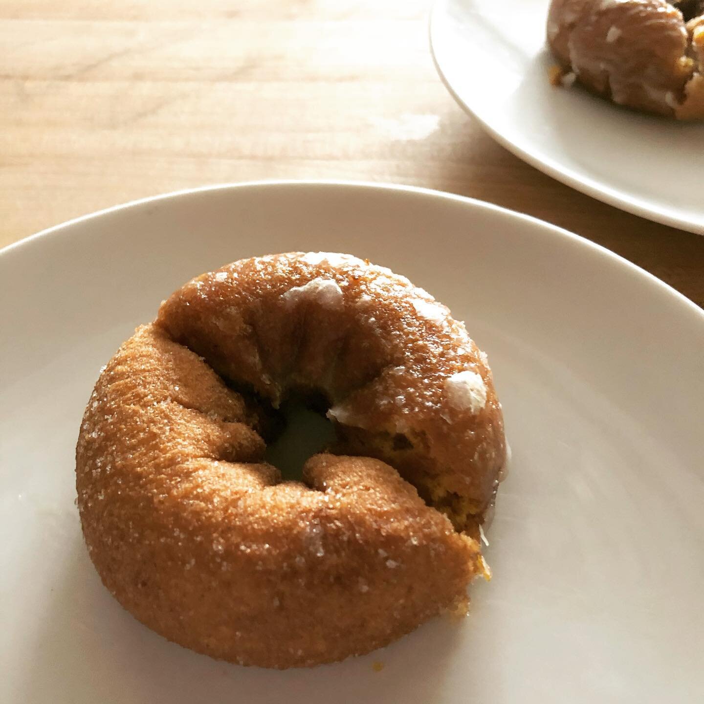 Solving the dilemna of having both apple cider donuts and pumpkin donuts in the house! 🍎🎃🍩 #frankendonut #appleciderdonuts #pumpkindonuts #donuts #itsalive #itsdelicious