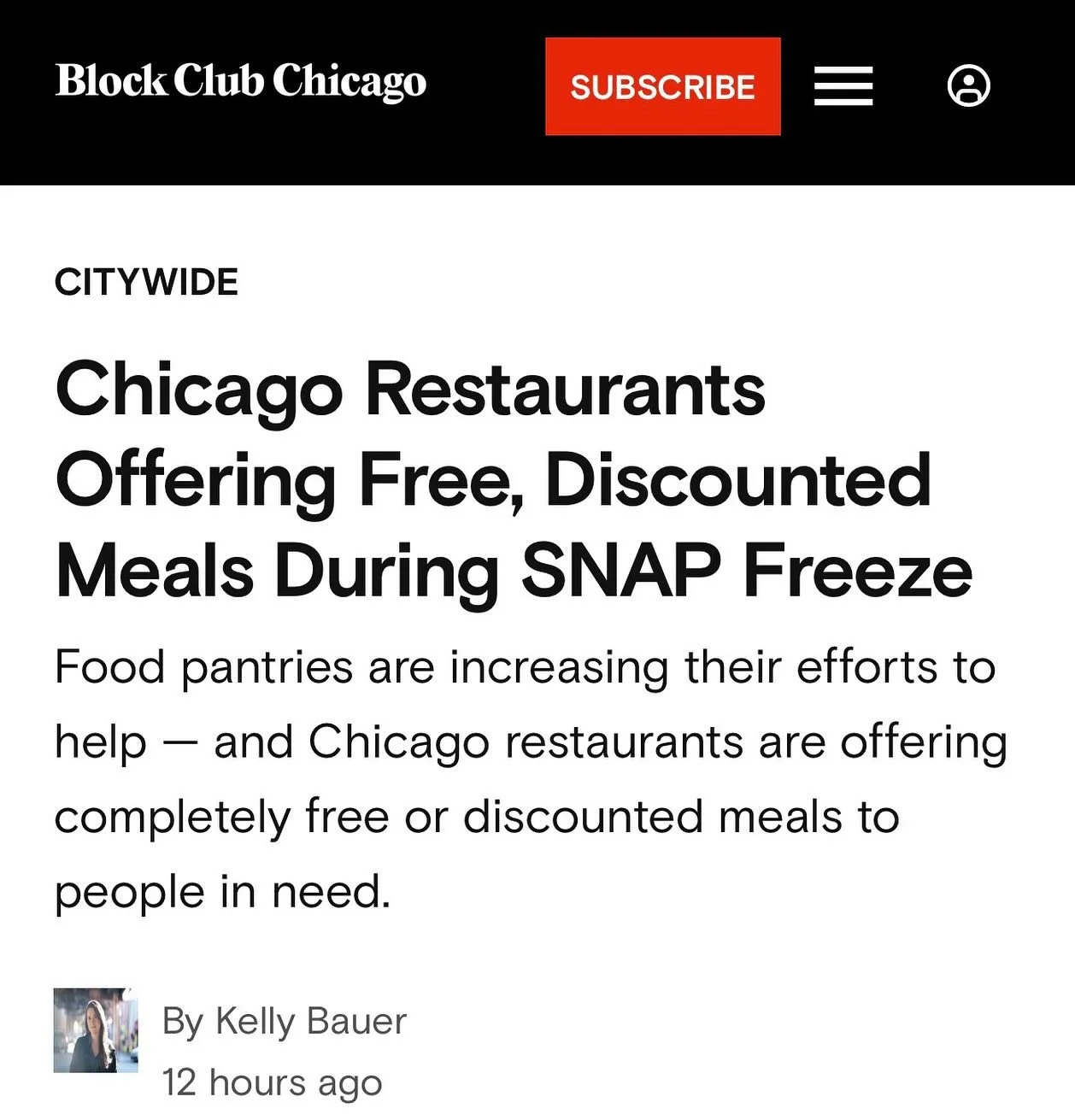 @blockclubchi had a list today of the Chicago restaurants reaching out to help folks while Congressionally-approved funds are being withheld by the administration. Link in bio. #snap #everyonedeservestoeat