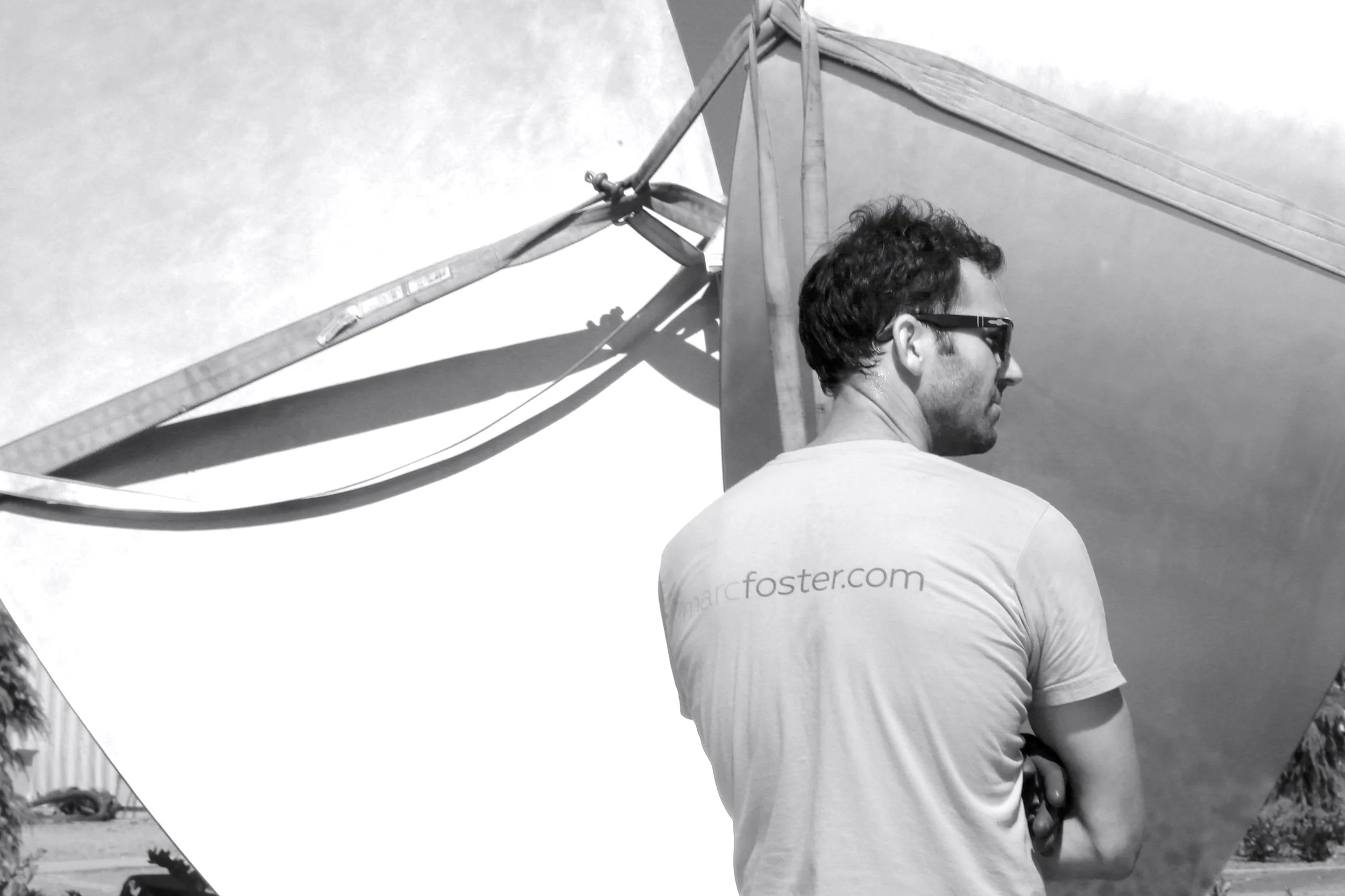 Marc at the installation of Le Feuille, a stainless steel sculpture at the entrance to McKinley Village in Sacramento.