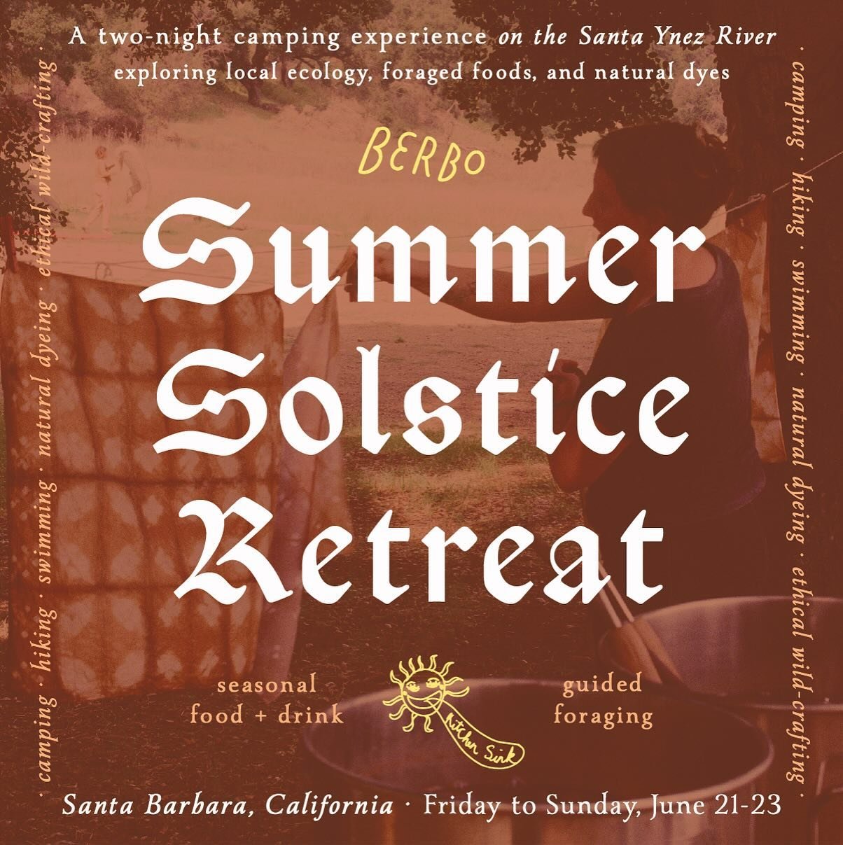 Gather together on the first weekend of summer, June 21-23, to celebrate the solstice with two days and two nights of communal camping, creating, eating, and exploring along the Santa Ynez River in Santa Barbara.

On the solstice, the longest day of 