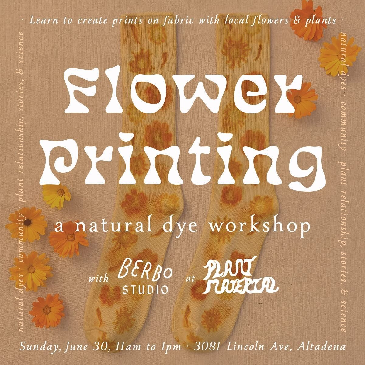 The longer, warmer days of summer mean forests and gardens alike are filled with flowers&mdash;learn to translate their shapes and colors with the natural dyeing technique of eco-printing. 

On June 30th, we&rsquo;ll gather at @plant_material&rsquo;s
