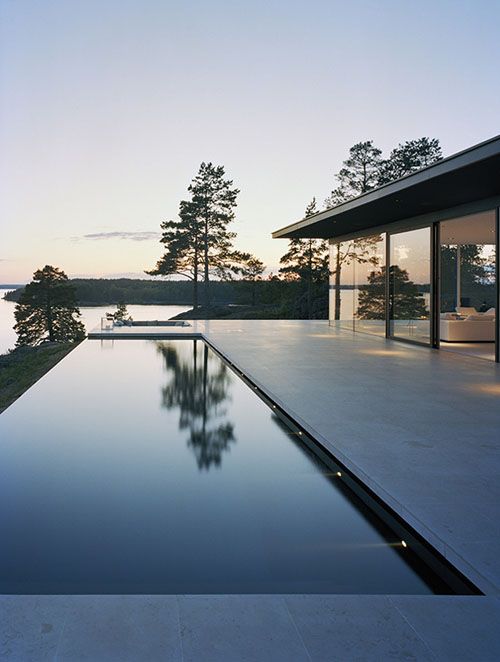minimalist pool with infinity edge