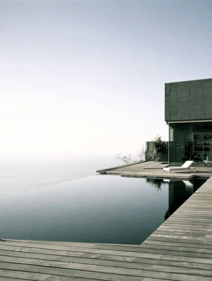 modern infinity pool & decking