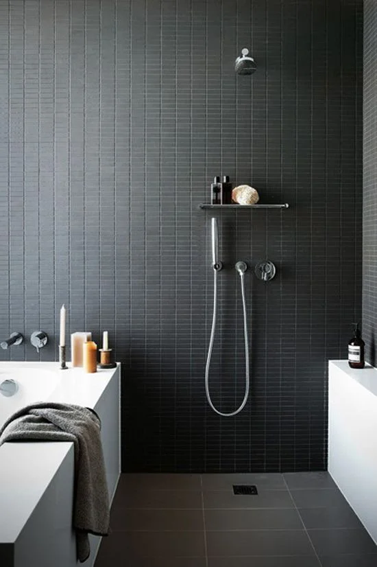 dark industrial bathroom design