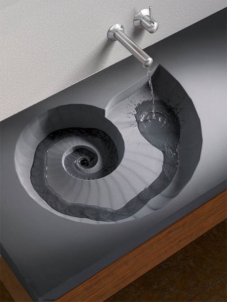 shell inspired bathroom sink