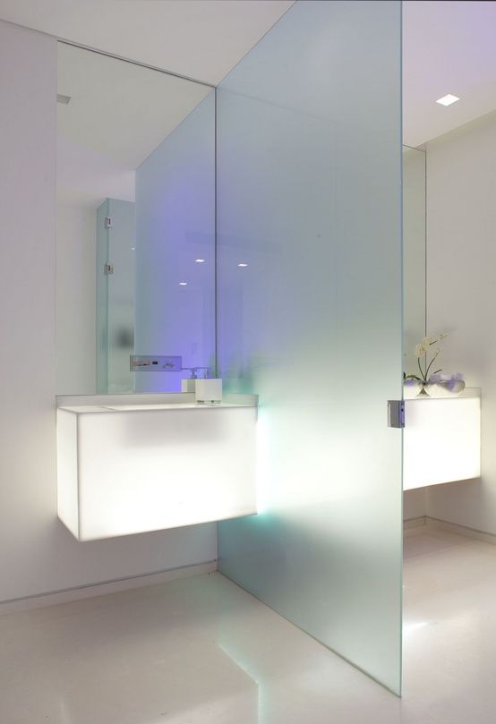 frosted glass wall bathroom separator