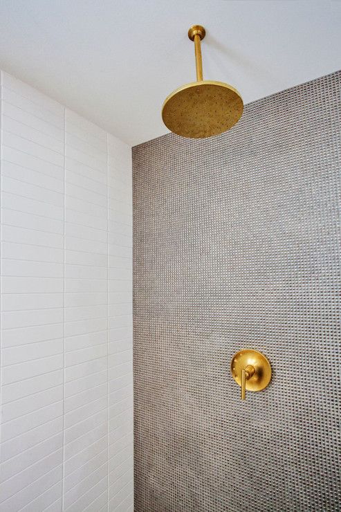gold shower head and knob