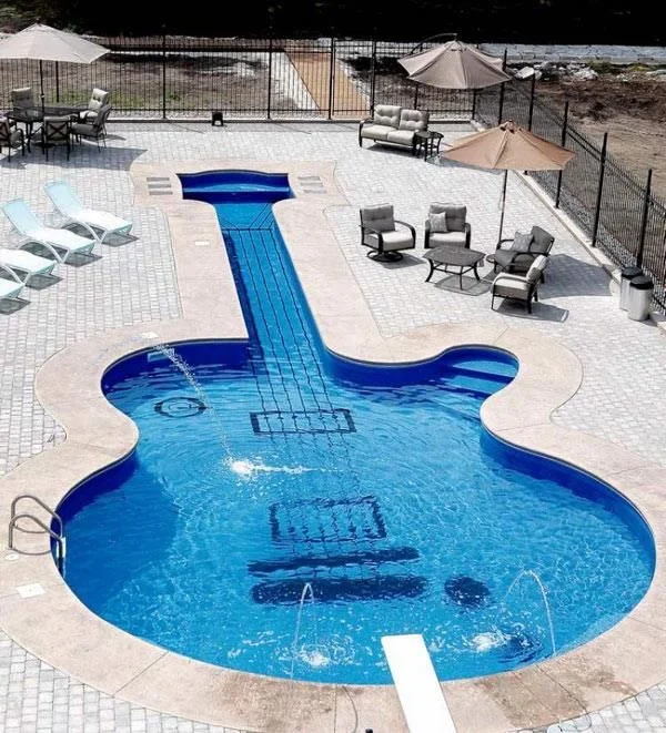 guitar shaped pool