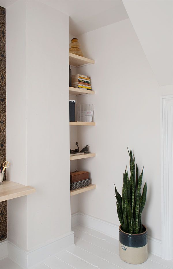 floating wood shelf for bathroom