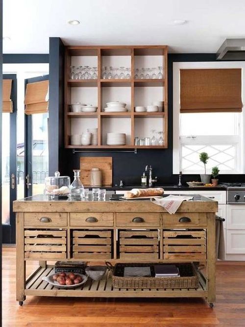 Inspired Kitchen Island Ideas, Rustic Kitchen Island On Casters