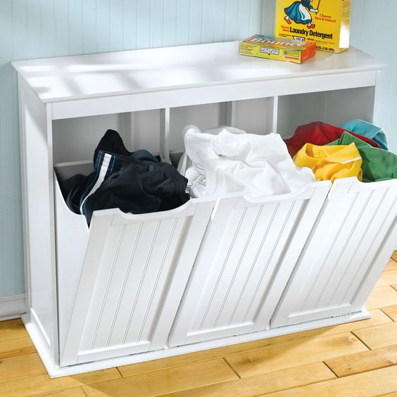 40 Small Laundry Room Ideas And Designs, Laundry Cabinet With Hamper