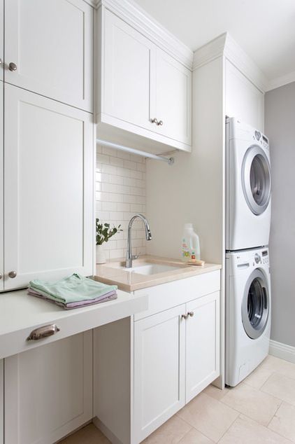 small white laundry room