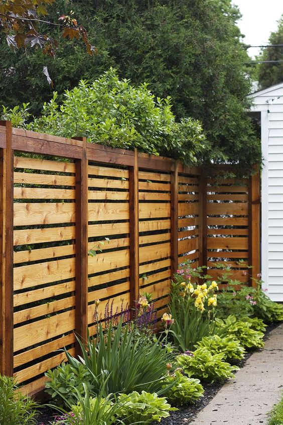 wooden backyard fence