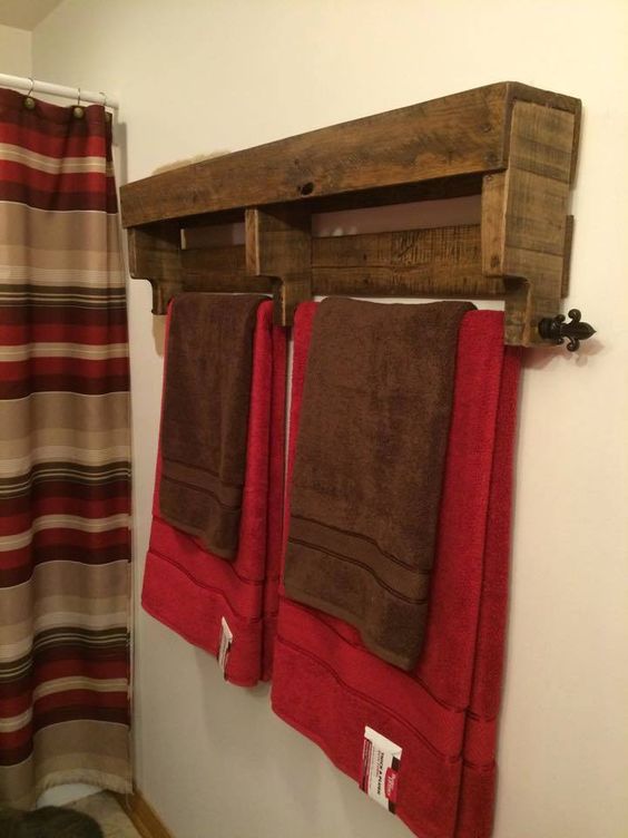 recycled pallet towel holder