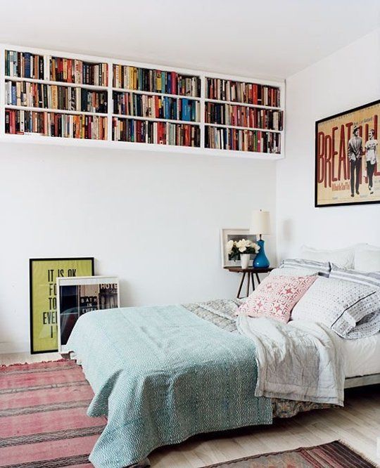 Small Bedroom Ideas And Designs, Half Wall Bookcase Headboard