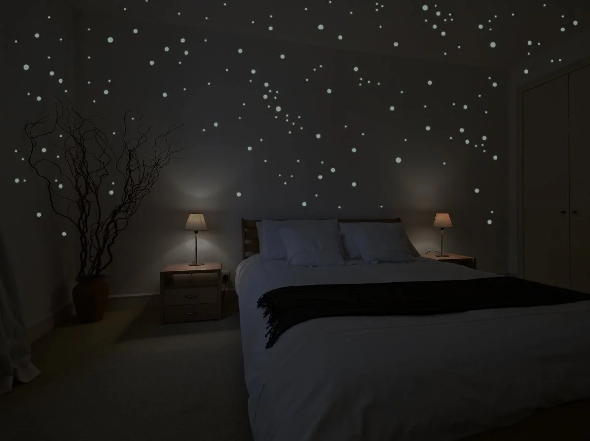 flourescent star wall stickers
