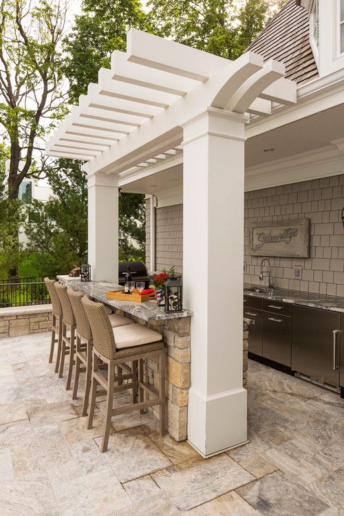 Outdoor Kitchen Ideas And Designs, Wooden Canopy Porch Kitchen Design