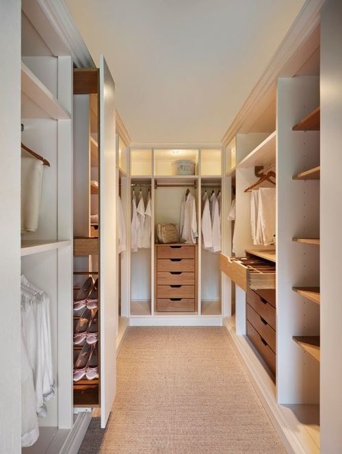 Modern Floating Closet Shelves, Walk-In Closet