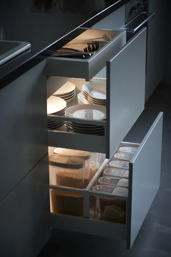 modern pantry drawers